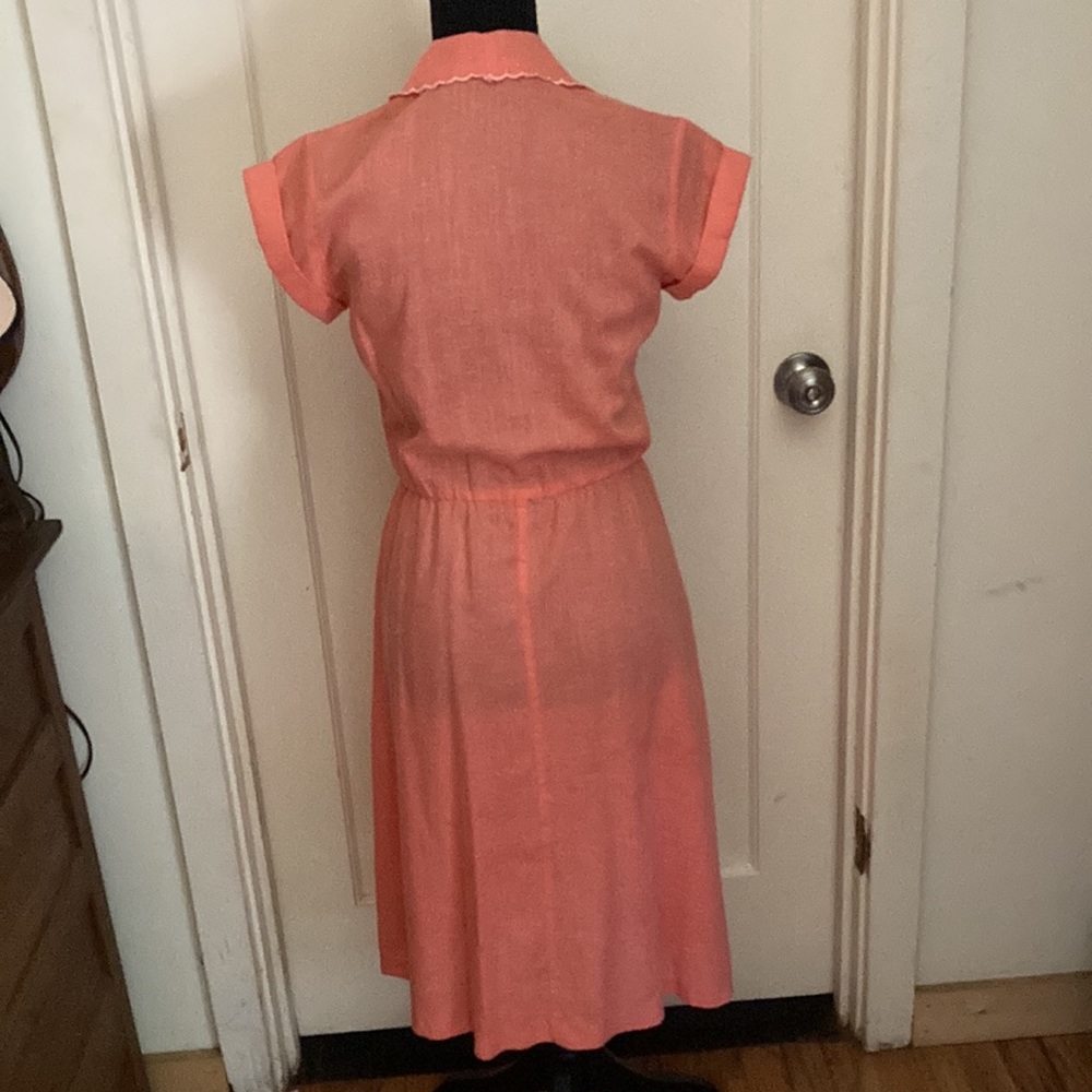 Handmade, authentic vintage salmon colored dress. Fits like a small/2 - Picture 2 of 6